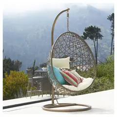 Just Home Collection - Cadeira Pendente Egg de Ratan PE Marrom