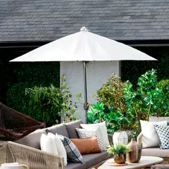 Just Home Collection - Ombrelone Central Shangai com Proteção UV 50 245x270cm Natural