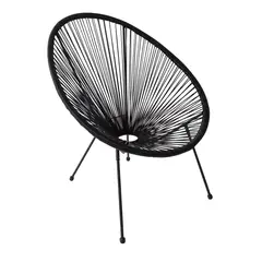 Just Home Collection - Cadeira Cozumel Ratan 71x79x86cm para Área Externa Preto