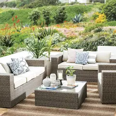 Just Home Collection - Conjunto Estar San Lucas 4 Peças Bege