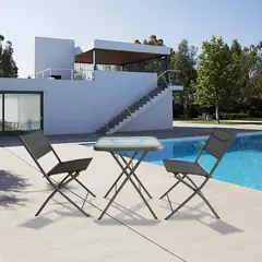 Just Home Collection - Conjunto para Varanda Madri 3 Peças Taupe Garden