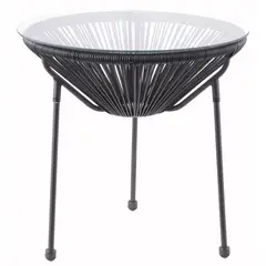 Just Home Collection - Mesa Cozumel 50cm Ratan PE para Área Externa Preto