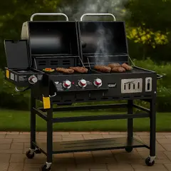 Mr Beef - Churrasqueira a Gás com 3 Queimadores Aço 67x128x155cm Preto