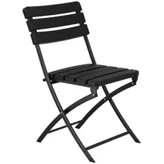 Klimber - Cadeira Dobrável YC-043BK Just Home Collection Garden Imitação de Madeira Preta