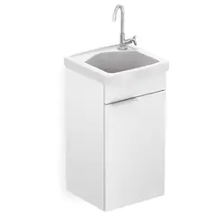 Celite - Tanque 7 Litros com Gabinete PP em MDF Branco 39x39cm