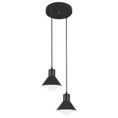 Nacional Iluminação - Pendente Pequim 2 Lâmpadas Bivolt Preto