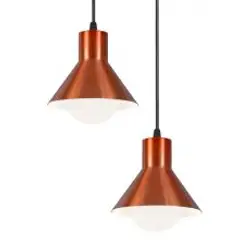 Nacional Iluminação - Pendente Pequim 2 Lâmpadas Bivolt Cobre