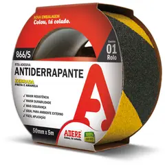 Adere - Fita Antiderrapante 50mmx5m Preto Amarelo
