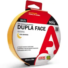 Adere - Fita Dupla Face de Espuma 19mmx10m Branco
