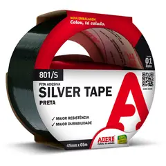 Adere - Fita Silver Tape Multiuso 45mmx5m Preto