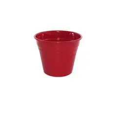 Alumínios Vulcão - Vaso para Plantas em Alumínio Vermelho m 14x11cm