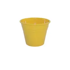 Alumínios Vulcão - Vaso para Plantas em Alumínio Amarelo m 14x11cm