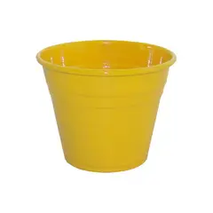 Alumínios Vulcão - Vaso para Plantas em Alumínio Amarelo G 16x12cm