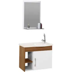 Rorato - Kit Turim Suspenso 1 Porta 2 Nichos 55x29,2x44,5cm Nogal