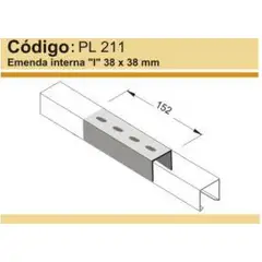 Perfil Líder - Emenda Interna I Para Perfilado Reforçado 38X38Cm Perfil Lider