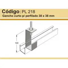 Perfil Líder - Gancho Curto Para Perfilado Reforçado 38x38cm Perfil Lider