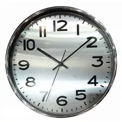 BTC - Relógio 25cm Prata Cromado