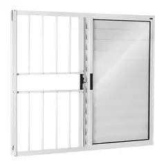 Esquadrisul - Janela Veneziana Alumínio Branco 3 Folhas Com Grade Direita 100x150x8cm Ecosul