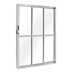 Esquadrisul - Porta de Correr Alumínio Brilhante 3 Folhas Direita 210x120x11,5cm Ecosul