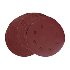 WBR - Disco de Lixa 180mm 909254 Grão 240 10 Peças 8 Furos Vermelho