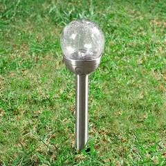 Just Home Collection - Estaca Solar para Jardim 35,8cm Esfera Led Cinza