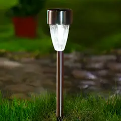 Just Home Collection - Estaca Solar para Jardim 35cm Carrera Led Prata