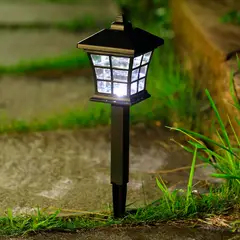 Just Home Collection - Estaca Solar Antiga para Jardim 35cm Led Preto
