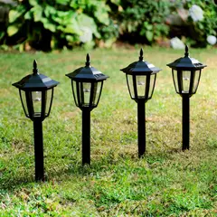 Just Home Collection - Kit com 4 Estacas Solares para Jardim 35cm Led Preto