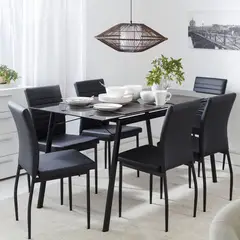 Just Home Collection - Conjunto Sala De Jantar Mesa Com 6 Cadeiras Dartagnan