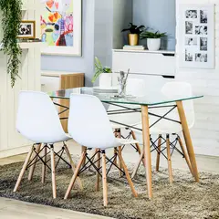 Just Home Collection - Conjunto Sala De Jantar Mesa Com 4 Cadeiras Soar