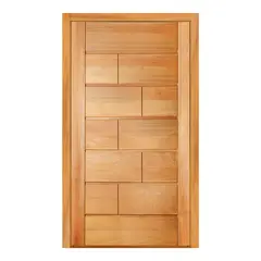 Mapaf - Porta Montada Pivotante Madeira Macica Tauari Natural Reversível 214x118x14cm Belga