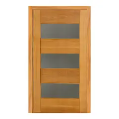 Mapaf - Porta Montada Pivotante Madeira Macica Tauari Natural Reversível 214x118x14cm Milão Wood Glass