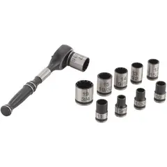 Ubermann - Conjunto de Soquete Universal 3/8' com 11 Peças