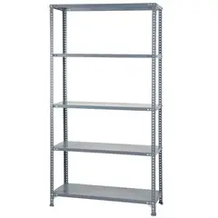 Fixser - Estante de Metal com 5 Prateleiras Cinza Mega 200x100x40cm 500kg Fisxer