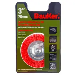 Bauker - Escova Circular Montada 75Mm Vermelho