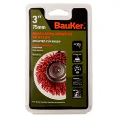 Bauker - Escova Tipo Copo Montada 75Mm Vermelho