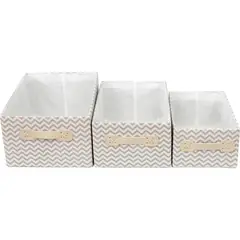 Just Home Collection - Kit 3 Cestos Organizadores em Tecido Zig Zag