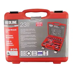 Redline - Jogo De Chave E Soquete 1/2" Com 23 Peças Preto E Vermelho