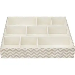 Just Home Collection - Caixa Organizadora 9 Espaços 30x20cm Tecido Bege