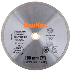 Bauker - Disco Corte Diamante Tp A Molhado 7Pol.
