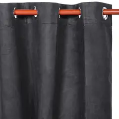 Just Home Collection - Cortina 1 Folha 220x140cm Corta Luz Suede Preta