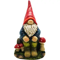 Just Home Collection - Gnomo Sentado Decorativo para Jardim 44cm Colorido