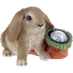 Just Home Collection - Coelho com Luz Solar Decorativo 20cm Colorido