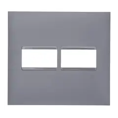 Legrand - Placa Pialplus+ Cinza 4X4 2 Postos