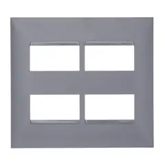 Legrand - Placa Pialplus+ Cinza 4X4 4 Postos