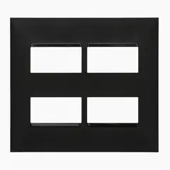 Legrand - Placa Pialplus+ Preto 4X4 4 Postos
