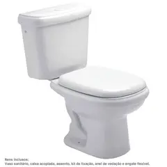Icasa - Kit Completo Vaso Sanitário com Caixa Acoplada e Assento Sabatini Branco