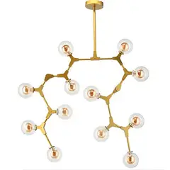 Just Home Collection - Pendente Luminária de Teto Dover 12 Lâmpadas G9 Dourado