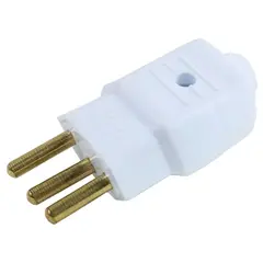 Perlex - Plugue Macho Branco 3 Polos 10A