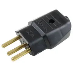 Perlex - Plugue Macho Preto 3 Polos 10A